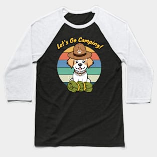 Funny Happy Dog Wants to go Camping Baseball T-Shirt